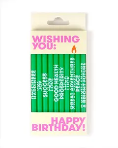 Wishing You... Birthday Candles - Green (Set of 10)