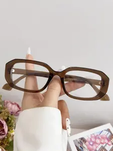 Vintage Anti Blue-ray Rectangle Frame Eyeglasses, Trendy Casual Eyeglasses for Women & Men, Stylish Trendy Eyewear, Fashion Eyeglasses for Work, Daily Clothing Decor, Perfect for Student Daily Use