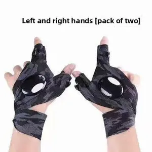 LED Flashlight Glowing Fishing Gloves Breathable Outdoor Lighting Glowing Gloves Night Fishing Finger Light Gloves