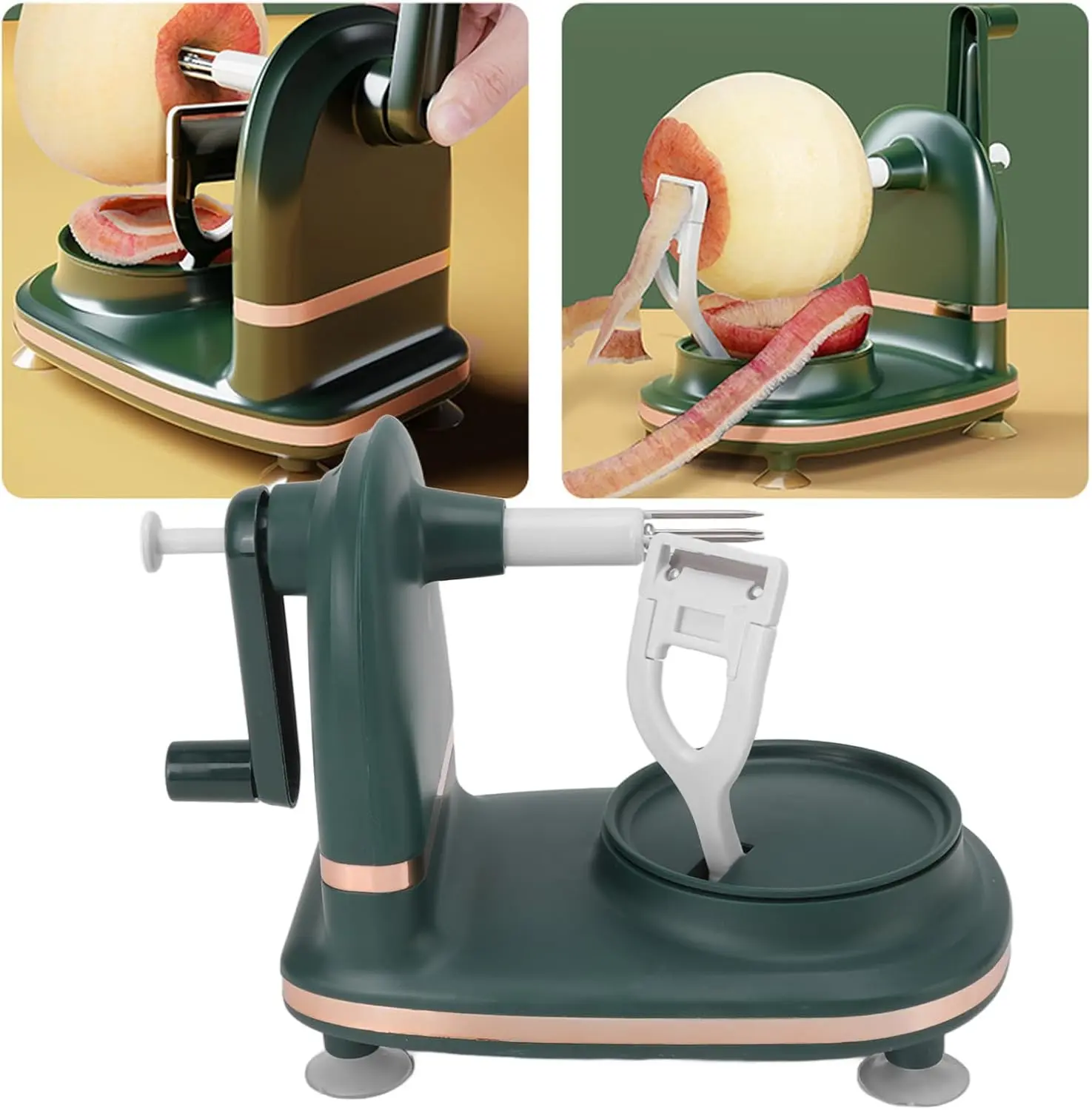 Manual Apple Peeler Multifunctional with Stainless Steel Blades Hand Crank Fruit Peeler Food Peeling Machine for Kitchen Gadgets