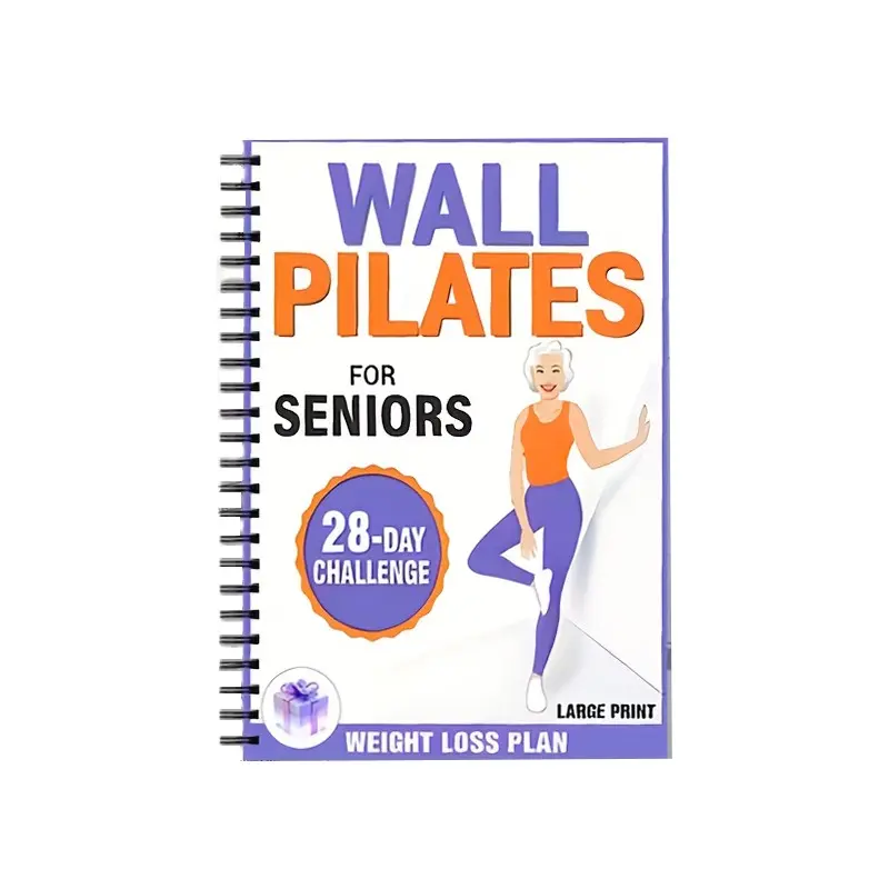 Senior-Friendly Wall Pilates Training Manual, 28-Day Home Workout Guide, Weight Loss Plan, Large Print Fitness Exercise Notebook