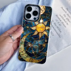 Pretty Aesthetic Moon&Star Pattern iPhone Case Durable Shockproof Protective Compatible With iPhone 7 8Plus X Xsmax 11 12 13 14 15 16promax Woman Girl