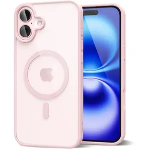 Macaron Anti-Shock Magnetic Acrylic Phone Case for Iphone 17pro/16/15/14/13/12/11 Pro Max Plus, Compatible with Magsafe, Featuring Magsafe And Shockproof Protection, Timeless Mixed Transparent Design Phone Cases for iPhone 17 Pro Max