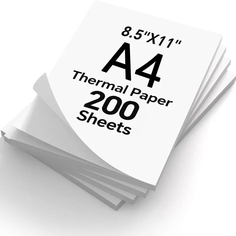 100/200 Sheets A4 Thermal Paper for Portable Printers, Foldable Print Paper for Home, Office & Study Use, Stationery Supplies with Foldable Design, Office Paper Products