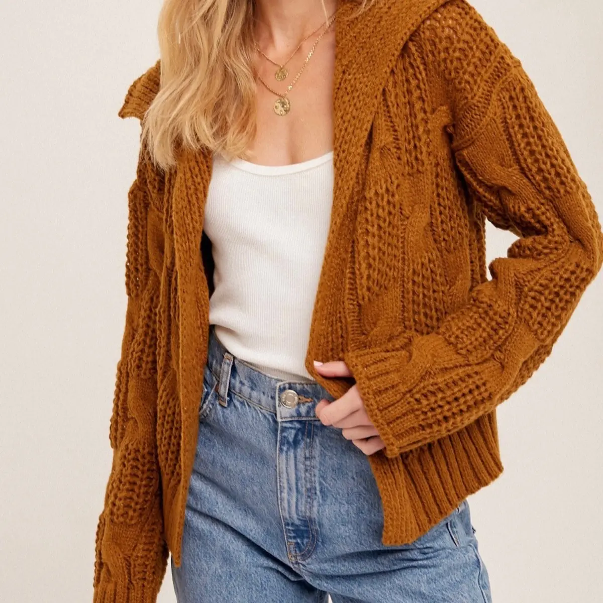 Chunky Patchwork Knit Cardigan