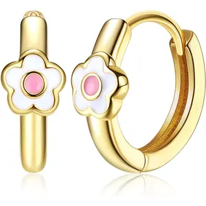 MILACOLATO Hoop Earrings for s Sterling Silver Daisy Hoop Earrings Cute Small Cartilage Earring Lightweight Hypoallergenic Dasiy Flower Huggie Hoop Earrings for Women