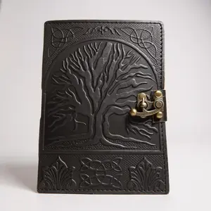 Leather Tree of Life Journal With Color Pages