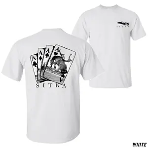 Sitka Rodeo T-Shirt – Four Aces Playing Card Graphic with Bull Riding Scene, For Western Style and Country Fans, Outdoor Unisex T-Shirt, Casual Cowboy Fashion, Gift for Rodeo Lovers Menswear Tops