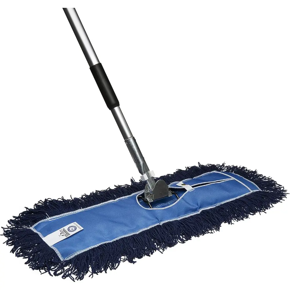 36-Inch Aluminium Handle Janitorial Floor Mop Set, Nylon Yarn Dry Mop Head, Adjustable for Home and Office Cleaning, Floor Mops