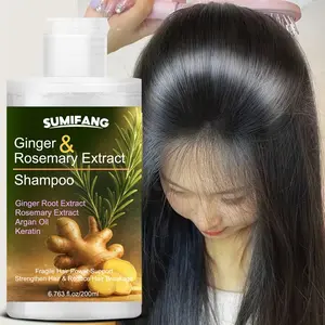 200ML Ginger & Rosemary Anti Thinning Shampoo with Thyme Oil Essence, Biotin, Argan Oil, Hair Loss Treatment for Men and Women, Nourishing Thickening Care