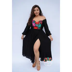 Esme Long Sleeve Dress Black woman party