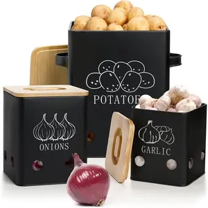 Storage Containers with Bamboo Lid | Set of 3