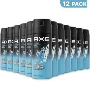 AXE Ice Chill Deodorant Body Spray 12 Pack (150ml/5.08oz) - Iced Mint and Lemon 48-Hour Fragrance Protection