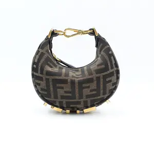 Pre-owned FENDI Canvas Clutches & Wristlets Graphy Nano Zucca Brown Wristlet T10377340