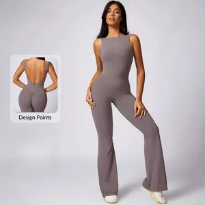 Women's Sleeveless Sports Jumpsuit Tummy Control Butt Lifting Activewear for Yoga & Workout 7