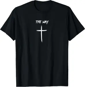 100% Cotton The Way Christian Jesus Cross Tee Jesus Christ Religious T-Shirt