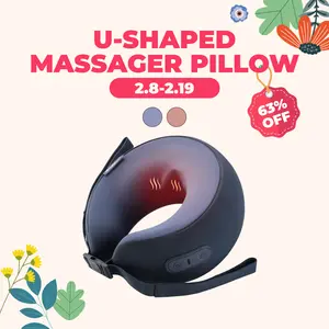 CINCOM U-Shaped Neck Massager Pillow for Cervical Support, with Soothing Heat & Kneading, 360° Memory Foam Support, Cordless, Rechargeable & Portable, Perfect Gift for Black Friday, Thanksgiving, Christmas, Birthdays & More
