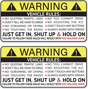 Backseat Driver Rules Car Sticker Funny Passenger Decal