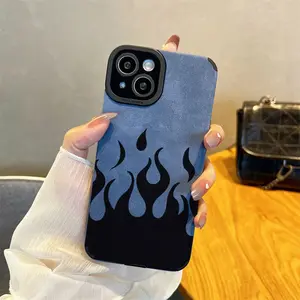 Creative Black Wave Pattern TPU Case for iPhone 17/17 Air/17 Pro Max, Compatible with iPhone 15 Pro Max/14/16 Plus/15/13P/12/11/7/8P/X/Xs Max Silicone Shockproof Faux Leather Adhesive Protective Case High Value premium case