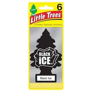 Little Trees Black Ice Car Air Freshener - 6 Pack of Black Ice Air Freshener for Home Decor
