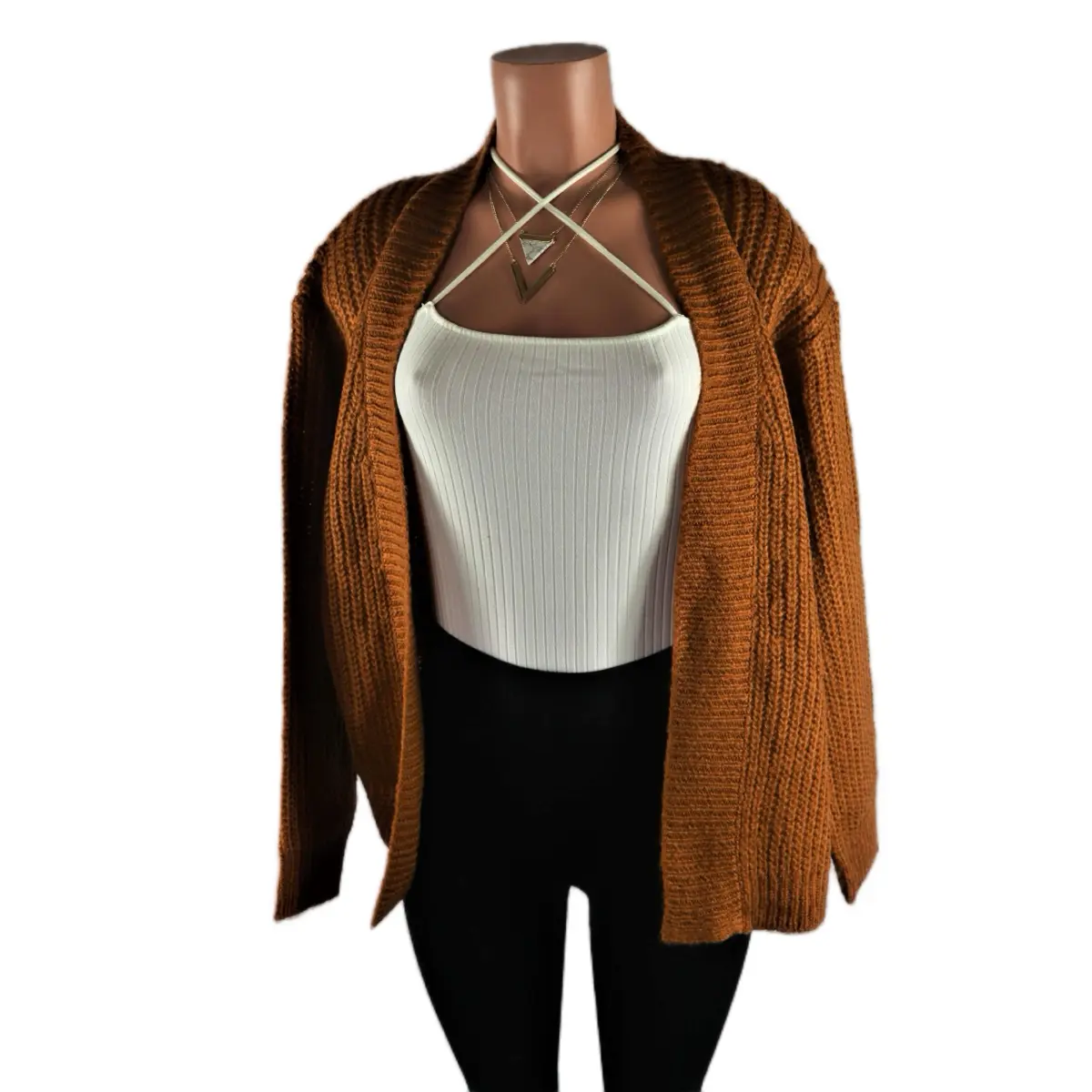 Boxy Cardigan Long Sleeve Knitwear Comfort Womenswear Ivory
