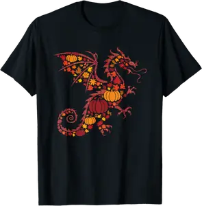 Fall Dragon Thanksgiving Autumn Pumpkin Women Men Boys Girls T-Shirt - Phoebeumba Shop 37B0DKVYCRCX