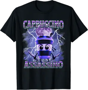 Cappuccino Assasino Funny Cappuccino Japanese Meme T-Shirt - Folusoal Shop 37B0F48P4N43