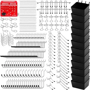 300-Piece Pegboard Hook Set, Pegboard Organizer Accessories  Hanging, Durable Metal Hooks  Tool Organization, Garage, Workshop, and Craft Storage