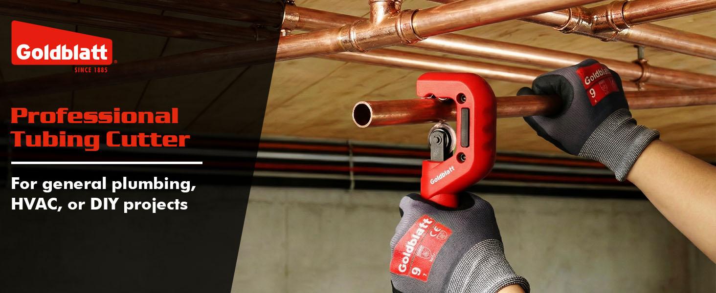 #backtoschool Goldblatt Copper Pipe Cutter,Conduit Cutter, CSST Tubing Cutter for Copper, Stainless Steel, Brass, Thin-Wall Aluminum, Smooth Cutting Pipe Cutter Tool for Plumbing, HVAC Work