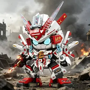 Cute China Wind Armor Warrior Model Building Blocks Set, Beautiful 3D Assembly Toy, Perfect Gift for Kids and Friends