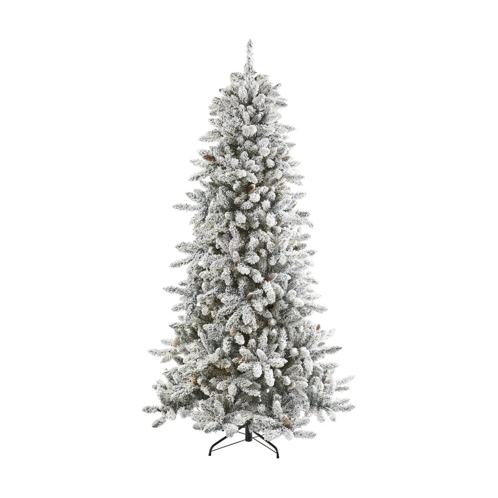 Nearly Natural 7.5' Flocked Livingston Fir Christmas Tree