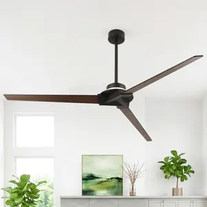 70 Inch Matte Black Ceiling Fan Light – Abel Series, Reversible DC Motor, Remote Included