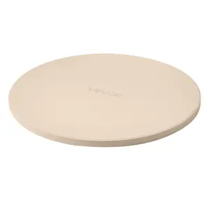 VEVOR Pizza Stone, 15 in Round Pizza Stone,  0.67 in Large Cordierite Baking-Stone with Metal Peel, Scrape, 1450 ℉   Heat-Resistant Cooking Stones, for Kitchen Oven, Baking Pizzas, BBQ GrillingSummervibes