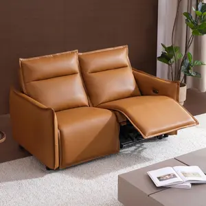 ModernMate 68.5" Power Recliner Loveseat with Zero Gravity, Zero Wall Hugger Design, Faux Leather Dual Reclining Couch with USB & Type-C Ports, 27.6" Oversized Wide Seats Sofa for Living Room, Brown