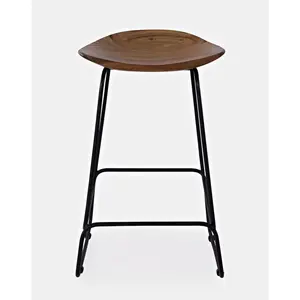 Nature's Edge Solid Acacia Counter Height Backless Stool (Set of 2)