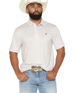 Ariat Men's Men'S Steer Print Short Sleeve Polo - 10071496