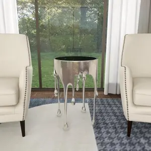 Silver metallic table