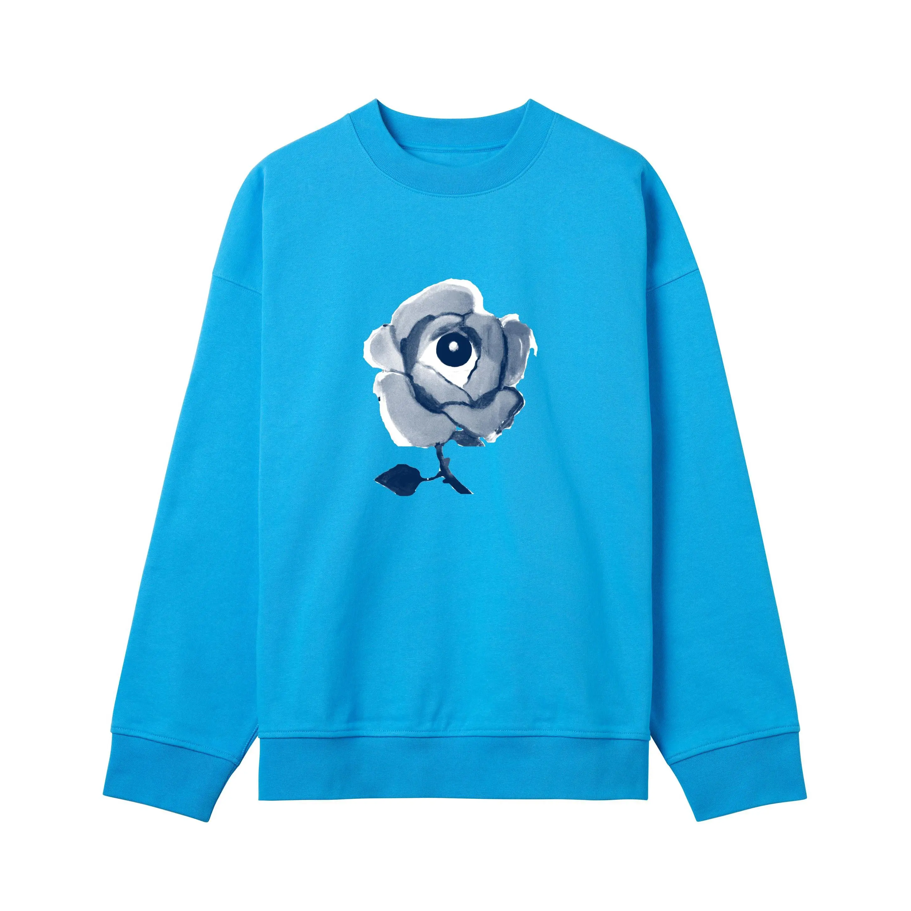 All Seeing Rose Boxy Sweatshirt Cerulean