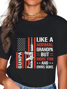 100% Cotton Gunpa Like a Normal Grandpa But More Fun USA T-Shirt