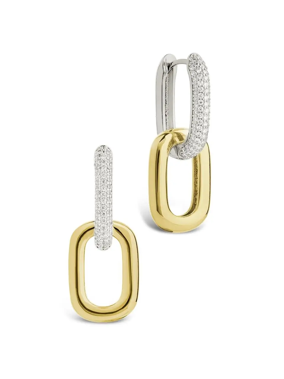 Kaiya Two-Tone Pavé Link Earrings