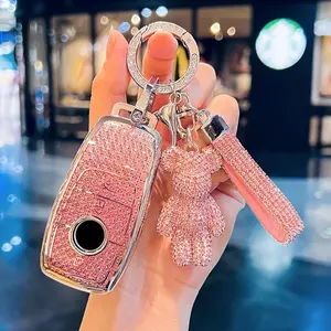 for Mercedes Benz Key Fob Cover with Keychain Lanyard, Soft TPU Key Case Shell Compatible with 2019-2021 A-Class C-Class G-Class 2017-2020 E-Class S-Class Smart Key Holder