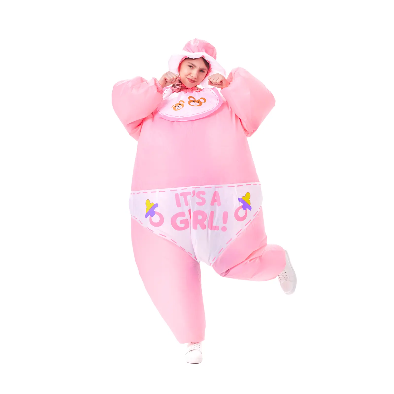 PTS Inflatable Costume Adult, Blow Up Red Girl Baby Costume for Halloween Inflatables Cosplay Party