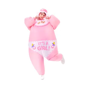 PTS Inflatable Costume Adult, Blow Up Red Girl Baby Costume for Halloween Inflatables Cosplay Party