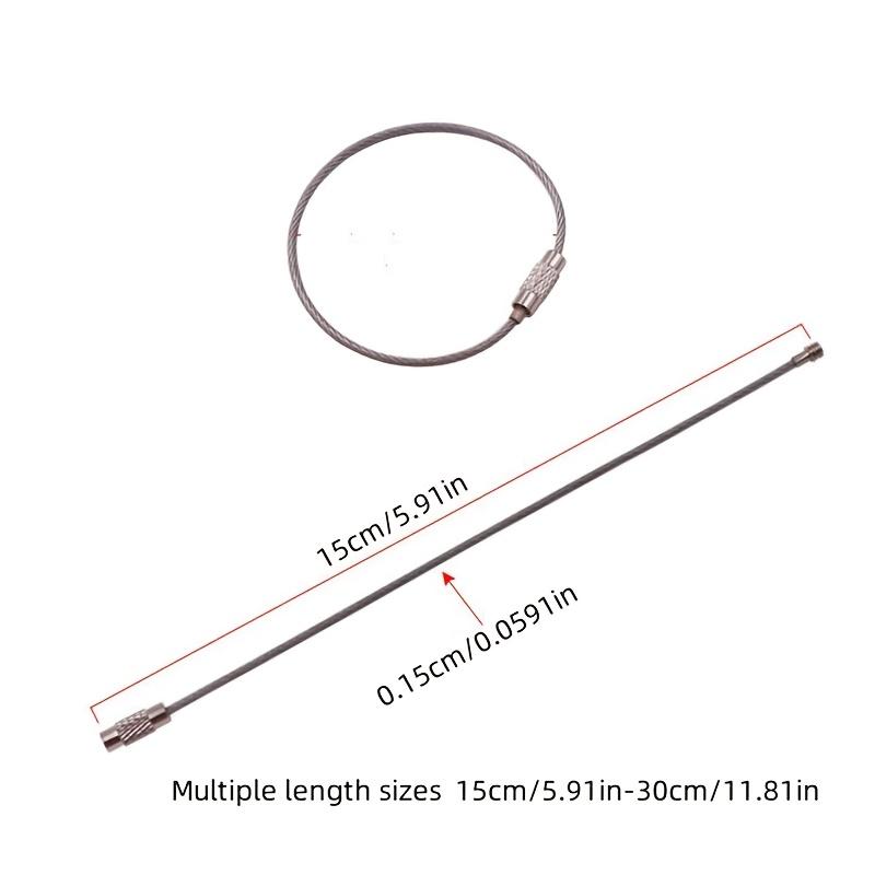 20counts Stainless Steel Keychain Ring, Heavy-Duty Metal Keychain Cable, Large Key Ring Holder for Outdoor Camping, Multi-Purpose Keychain Accessories，Christmas gift