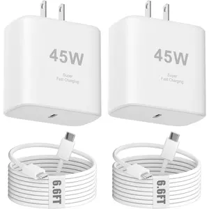 45W USB C Charger Compatible with  17/17 Pro/17 Pro Max/Air/16/16 Pro/16 Pro Max/15/15 Pro Max,2Pack 6.6FT Type C Charger Block & ,Super   for  Phone