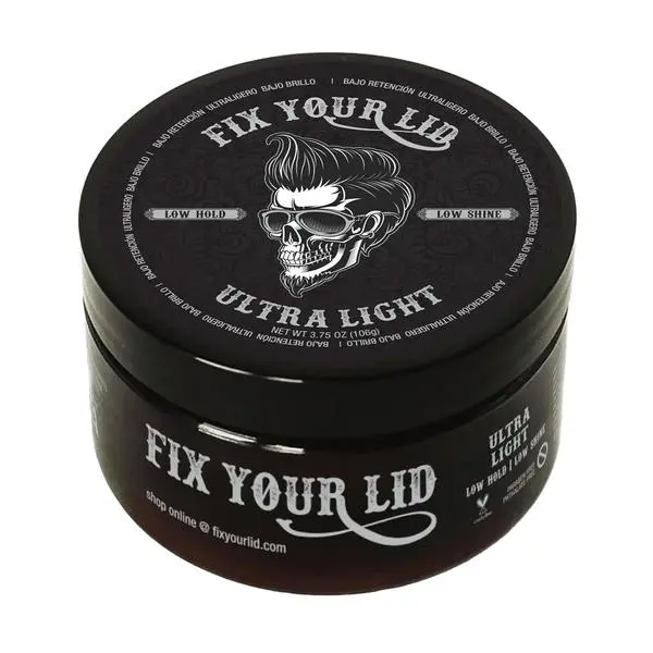 Fix Your Lid Ultra Light Pomade for Men, Low Hold Low Shine, 3.75 oz | Mens water based pomade, low hold, low shine, for fine to medium hair, non-greasy, easy to wash out, sulfate-free
