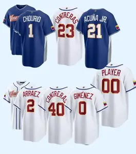 2026 Venezuela Baseball Jersey White Navy Hot , Classic US Baseball Jersey, Perfect for Game Day & Street Style, Men’s Women’s Sports Jersey