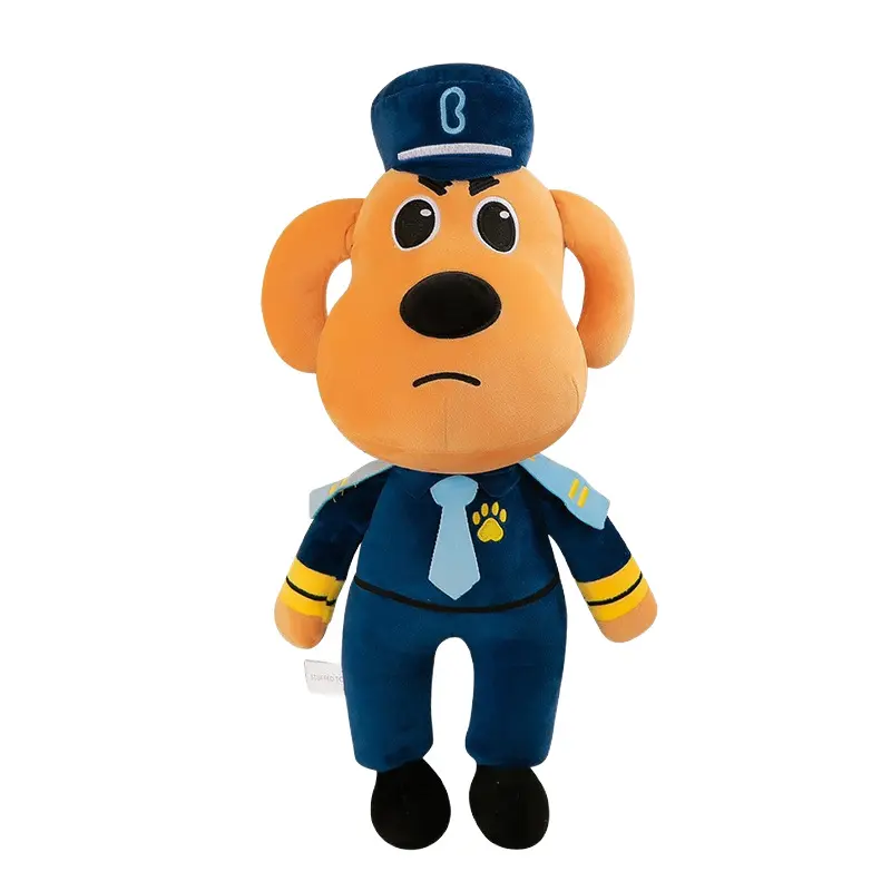 Unisex Soft Plush Sheriff-Themed Toys - (Grey) Constable Durbin Doberman, (Yellow) Labrador Sheriff Stuffed Dogs, Kids' Birthday Gift, Claw Machine Toy, House Decoration Collectibles