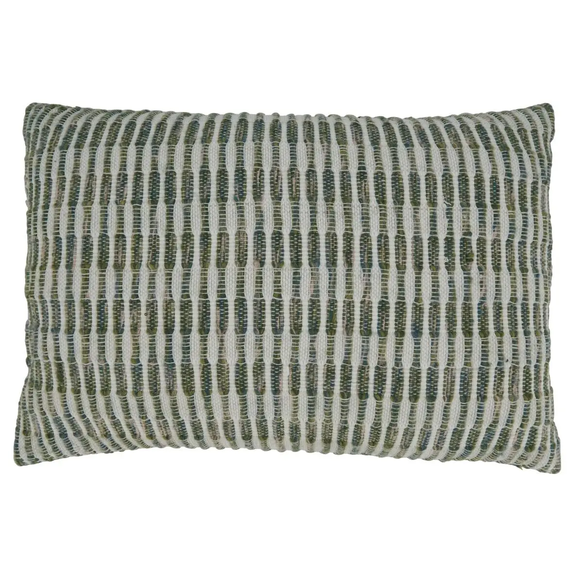 Saro Lifestyle 852.G1624BD Woven Line Down-Filled Oblong Shape Pillow, 16x24 in., Green, 40%-Cotton 60%-Acrylic Blend, Easy to Mix & Match, Medium Iron Imported