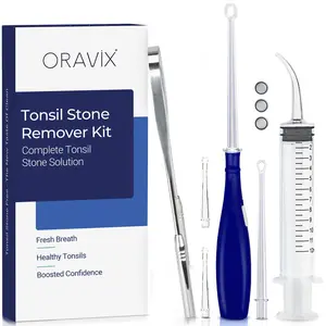 Tonsil Stone Remover - Tonsil Stone Removal Kit - Tonsillolith Remover Tool - Tonsil Cleaner - Fight Bad Breath - Tonsil Stone Removal Tool - Oral Irrigator - Tongue Scraper - 7 Count
